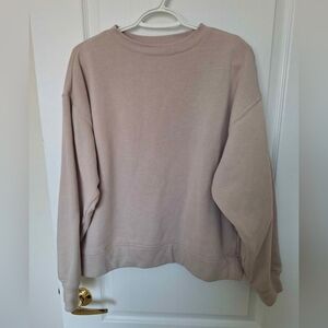 Ardene Collective Organic Cotton Nude Beige Crew Neck Sweatshirt Oversized Med